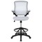 Emma and Oliver Mid-Back Mesh Ergonomic Drafting Chair with Foot Ring and Flip-Up Arms